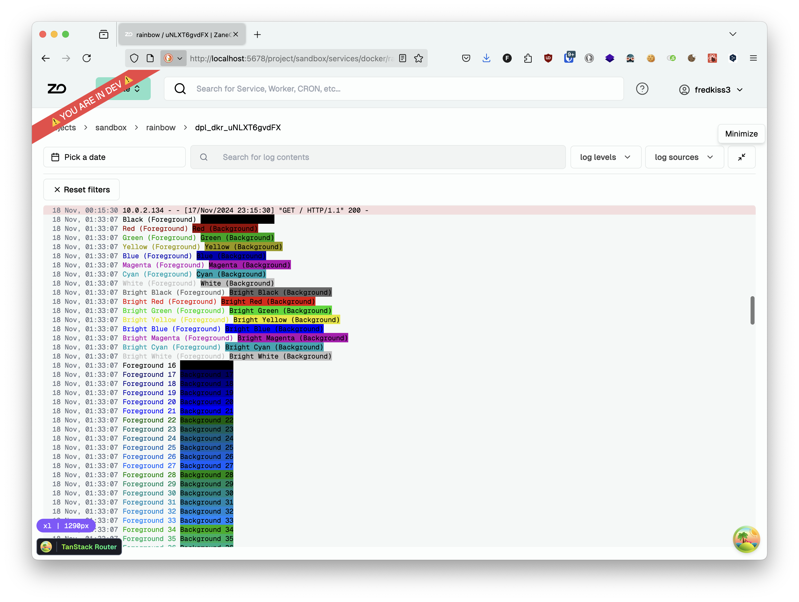 Service detail page with combobox for deployment status open